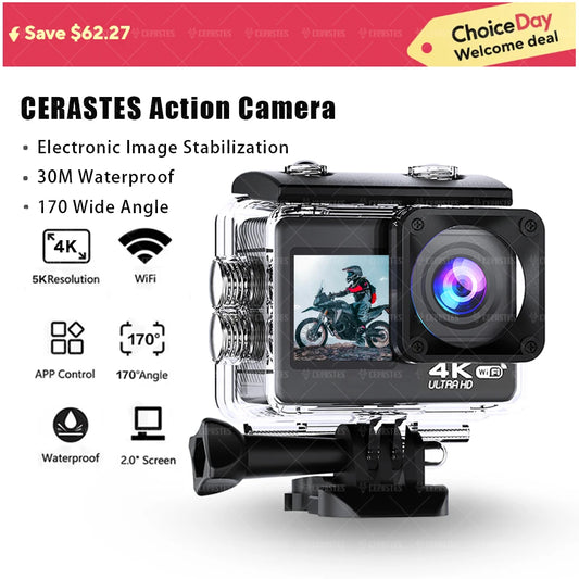 Action Camera 4K bicycle camera Electronic Stabilizer Action cam WiFi 4k Sport camera Helmet Video Recording Cameras for go pro
