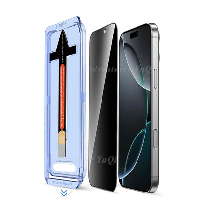Anti Spy Screen Protector for iPhone 17 Air 16 Pro Max Privacy Tempered Glass Auto Dust Elimination Glass Box 15 14 13 12 X XS