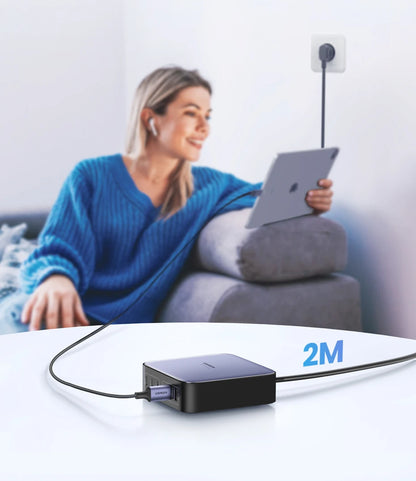 UGREEN 200W GaN Charger Desktop Laptop Fast Charger 6 in 1 Adapter For iPhone 17 16 Pro Xiaomi Samsung Tablets Macbook Charger