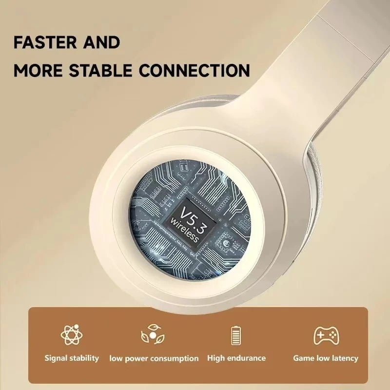 #Wireless Bluetooth Headphones Over Ear HIFI Stereo Headsets Noise Reduction Sports Gaming Earphones Music Player with Mic gifts - Universal Market
