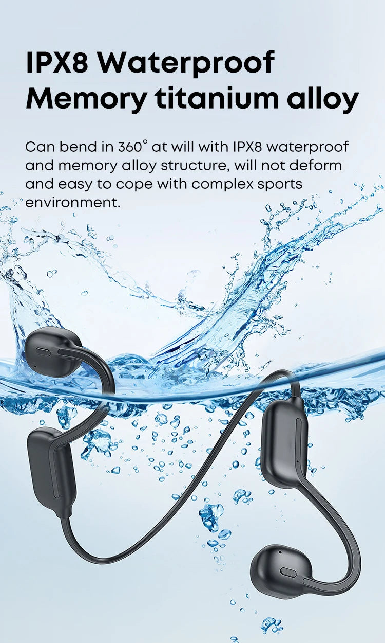 Xiaomi Bone Conduction Earphone IPX8 Wireless Open Headset Bluetooth 5.3 Swimming Bluetooth Headphones 32GB MP3 Sports Earbuds - Universal Market