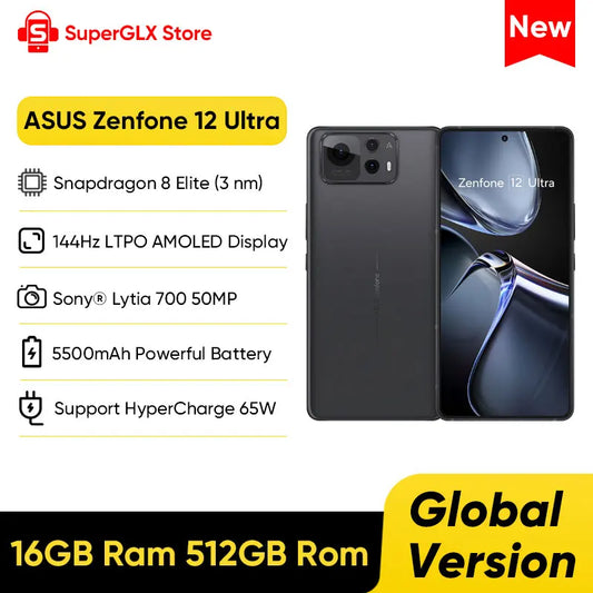 Global Version ASUS Zenfone 12 Ultra AI 5G Smartphone Snapdragon 8 Elite 6.78'' 144Hz AMOLED LTPO Display 5500mAh Battery Phone