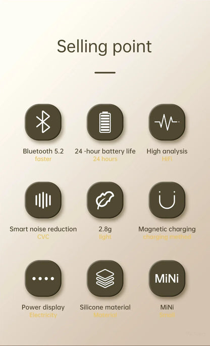 Xiaomi Bluetooth Earphones 999 TWS Sleep Noise Reduction Invisible Earphones in Ear Wearing Comfortable Sleep Earphones - Universal Market
