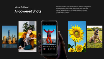Ulefone Armor 34 Pro 5G AI 25500mAh Rugged Phone Smartphone Android 15 32GB+512GB Built-in DLP Projector 6.95" NFC Mobile Phone