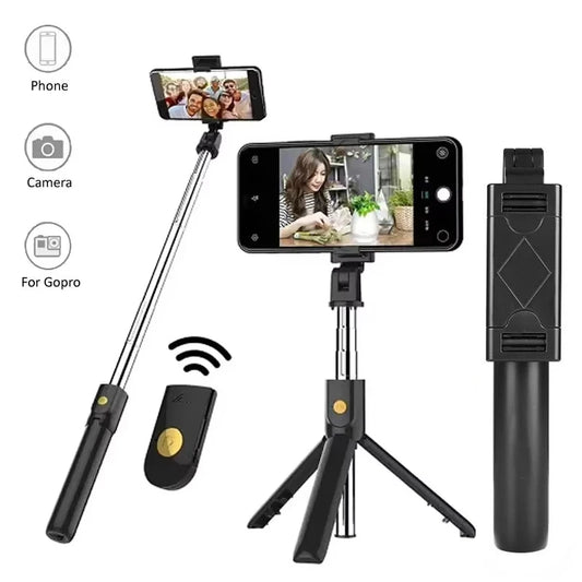 Portable 3 In 1 Mini Wireless Bluetooth Selfie Stick Foldable Tripods For Phone Cell Phone Extendable Tripods For iPhone Xiaomi - Universal Market