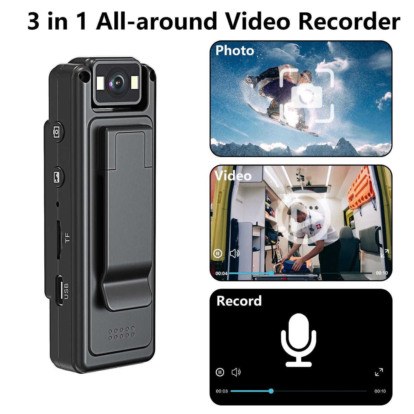 JOZUZE L12 Wifi Mini Camera 1080P Portable Digital Video Recorder Worn Police Small Body Cam Night Vision DV Miniature Camcorde - Universal Market