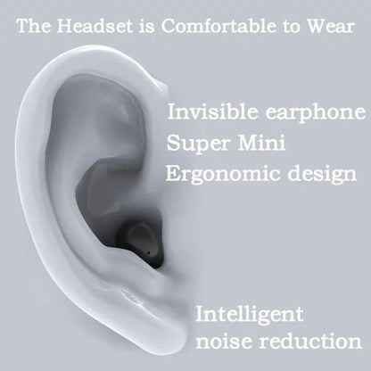 Mini SK18 Invisible Headphones Wireless Bluetooth 5.3 Headphones Bass Sleeping Headphones with Microphone Noise Cancellation HD - Universal Market