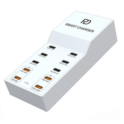 AIXXCO 72W 8 Ports PD QC3.0 USB C Fast Charger Type c Wall Adapter Super Fast Charging For Iphone Samsung Ipad Xiaomi