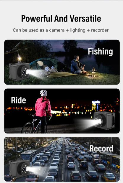 2MP Sport Action Camera Headlight First Perspective Built-in 1000mAh Battery Video Recorder Smart Wave Hand Induction Action Cam
