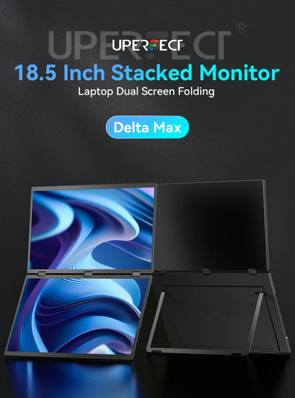 UStation Δ / Delta Plus Stacked Monitor No Drive Required Laptop Dual Screen Folding 18.5" With USB C Mini HDMI For PC Mac Phone