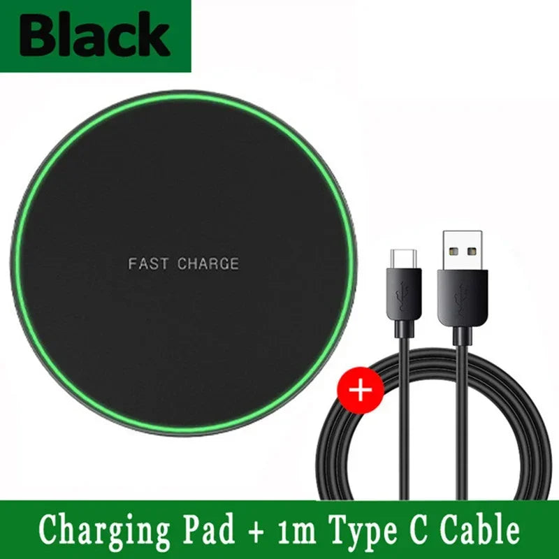 LED Light Wireless Charger Pad For iPhone 16 15 14 13 12 8 X XR Samsung Xiaomi  Airpods Pro Fast Wireless Charging Station
