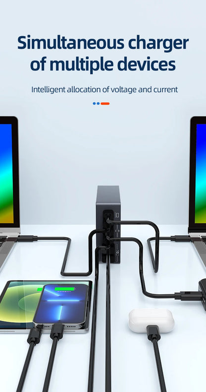 990W USB C GaN Charger 300W PD 3.3 PPS QC4.0 Multiport Fast Charging Station For Laptop iPhone 15 16 Samsung Macbook Pro Tablet