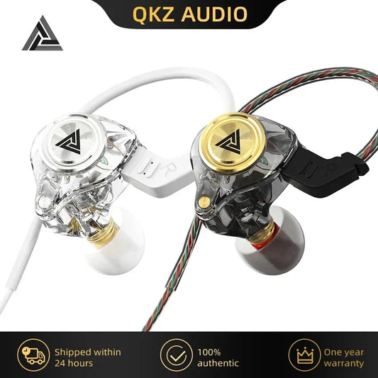 QKZ AK3 FiLe Wired Earphone with Microphone HiFi Music Monitor Bass Headphones Noise Cancelling Headset For Sport Gaming Earbuds - Universal Market