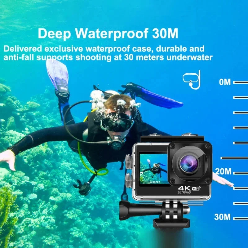 Action Camera 4K bicycle camera Electronic Stabilizer Action cam WiFi 4k Sport camera Helmet Video Recording Cameras for go pro