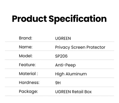 UGREEN 2PCS Privacy Screen Protector For iPhone 15 14 13 Pro Max Anti-Spy Tempered Glass For iPhone 14 Plus Screen Protectors