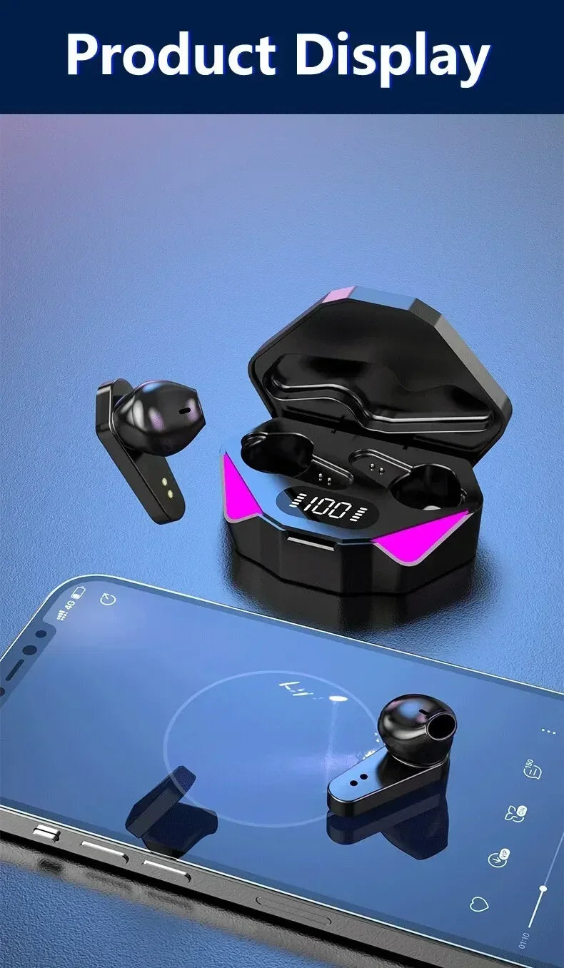 X15 TWS Gaming Earbuds Wireless Bluetooth Earphones With Mic Bass Audio Sound Positioning 9D Stereo Music HiFi Headset For Gamer - Universal Market