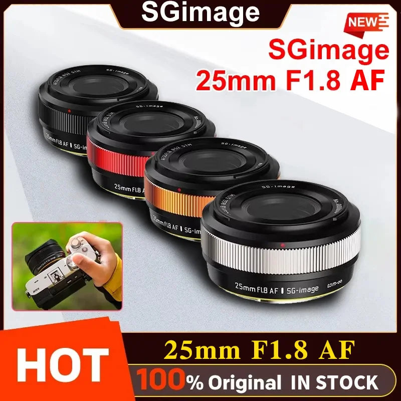 SGimage 25mm F1.8 AF Lens APS-C Large Aperture Prime Camera Portrait Lenses with STM silent motor for Sony E Fuji X Mount - Universal Market