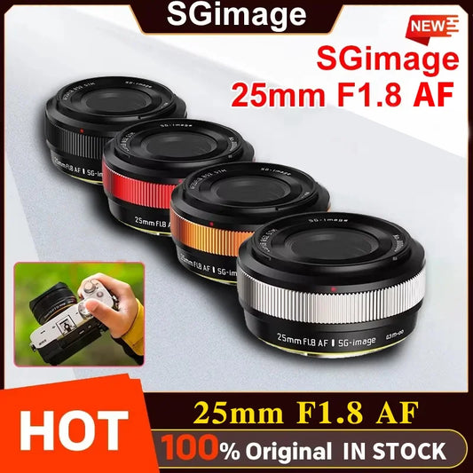 SGimage 25mm F1.8 AF Lens APS-C Large Aperture Prime Camera Portrait Lenses with STM silent motor for Sony E Fuji X Mount - Universal Market