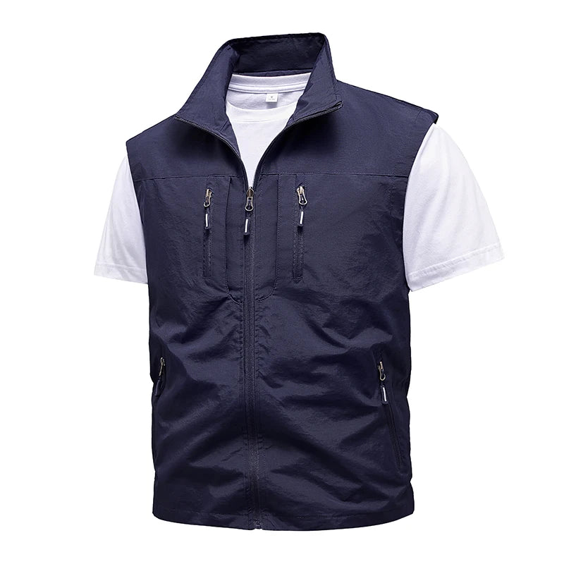 New Spring Men Outdoor Casual Vests Mens Summer Waterproof Breathable Fishing Waistcoat Mens Autumn Fashion Vest Jacket Male - Universal Market