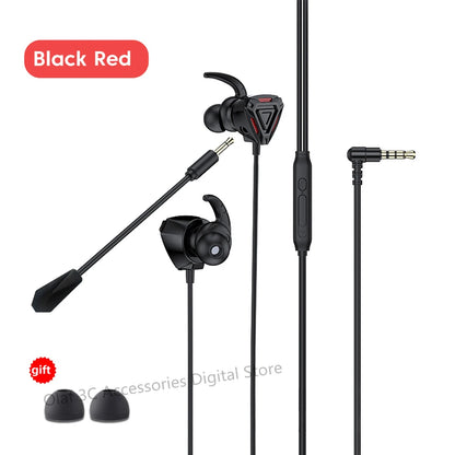 OLAF 3.5mm Wired Headphones Gaming Headset Bass Stereo Gamer Earphones Noise Cancelling Earbuds With Dual Mic In-ear Handfree - Universal Market