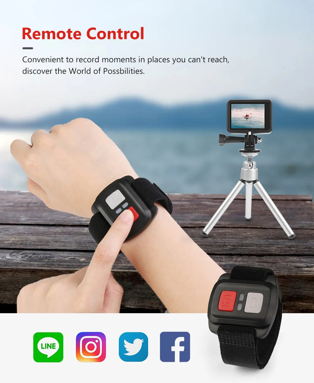 Action Camera F6W Wireless Mic 5K 4K60FPS 48MP 2.2" Touch LCD EIS Dual Screen Wi-Fi 170D Waterproof 30M 8X Zoom Sports Camera