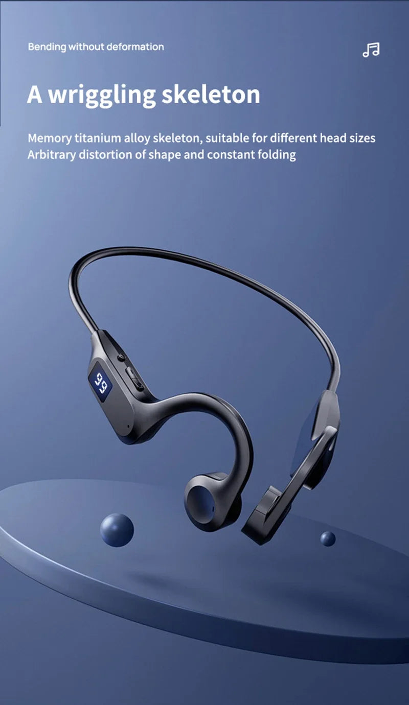 Xiaomi X7 Wireless Bone Conduction Earphone Sport Bluetooth Compatible Memory Card Digital Display With Mic For Sports Earbuds - Universal Market