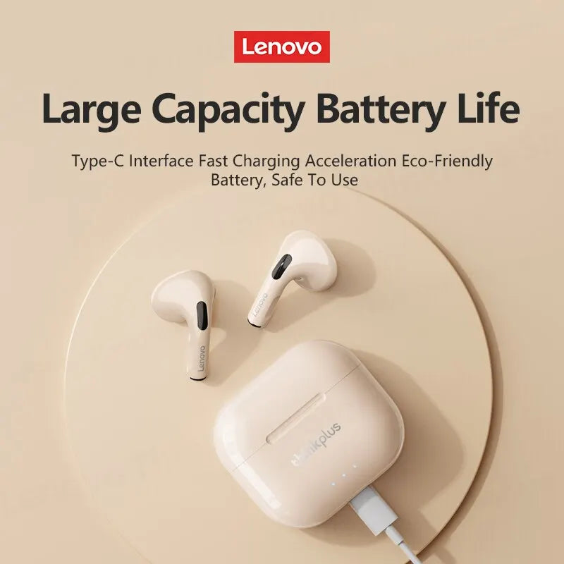 Lenovo LP40 Plus Bluetooth Earphones Wireless Headset Noise Reduction Headphones 230mAh HiFi Stereo Sports Earbuds With Mic - Universal Market
