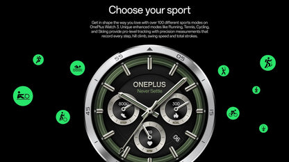 Original OnePlus Watch 3 Global Version Smart Watch 1.5 inches AMOLED 32GB Memory Snapdragon W5 Wear OS by Google NFC IP68 5ATM