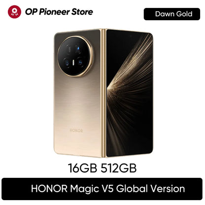 New ArrivalGlobal Version HONOR Magic V5 5G Foldable Smartphone 7.95" LTPO OLED Display Snapdragon 8 Elite 5820mAh 66W Wired NFC