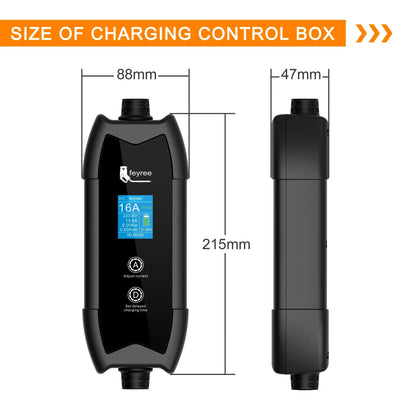 feyree EV Charger Portable 3.5kW Tesla NACS Charger Plug 1.8" LCD Screen with Set Delay Schedule Charging Station for Tesla Cars