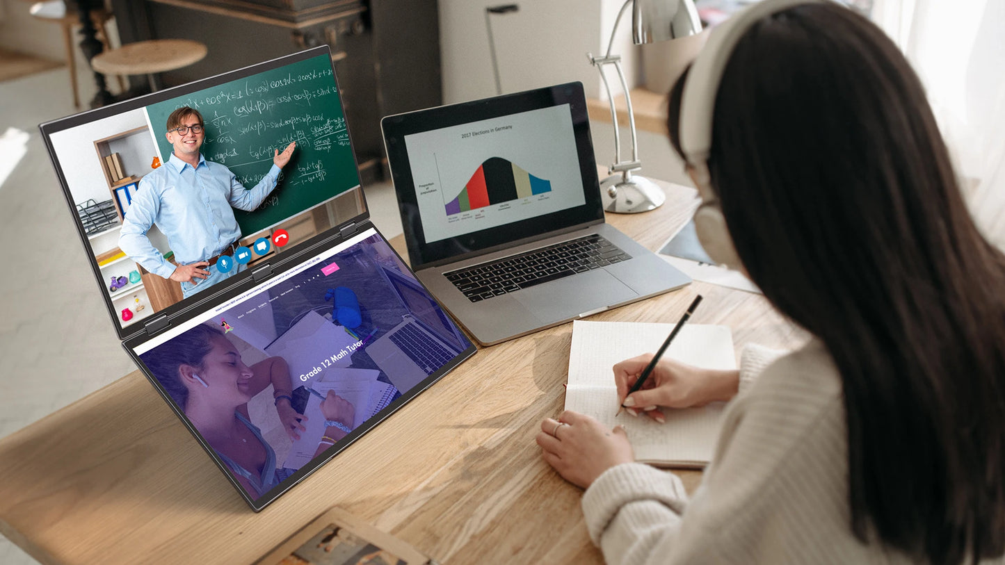 UStation Δ / Delta Plus Stacked Monitor No Drive Required Laptop Dual Screen Folding 18.5" With USB C Mini HDMI For PC Mac Phone