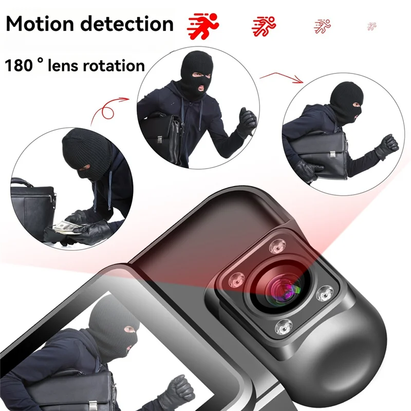 Wifi Mini Camera 4K HD Digital Video Recorder 180° Rotatable Lens Portable Action Camera Recorder 128G