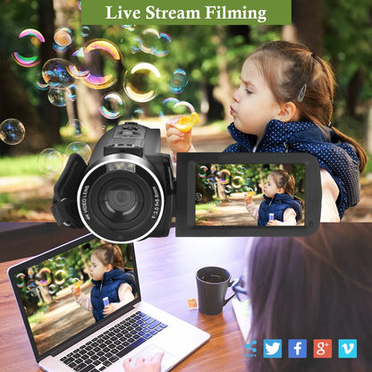 Full HD Video Camera Vlogging Camcorder For Youtube Live Stream WIFI Webcam Night Vision 4K 16X Zoom Photography Digital Cameras
