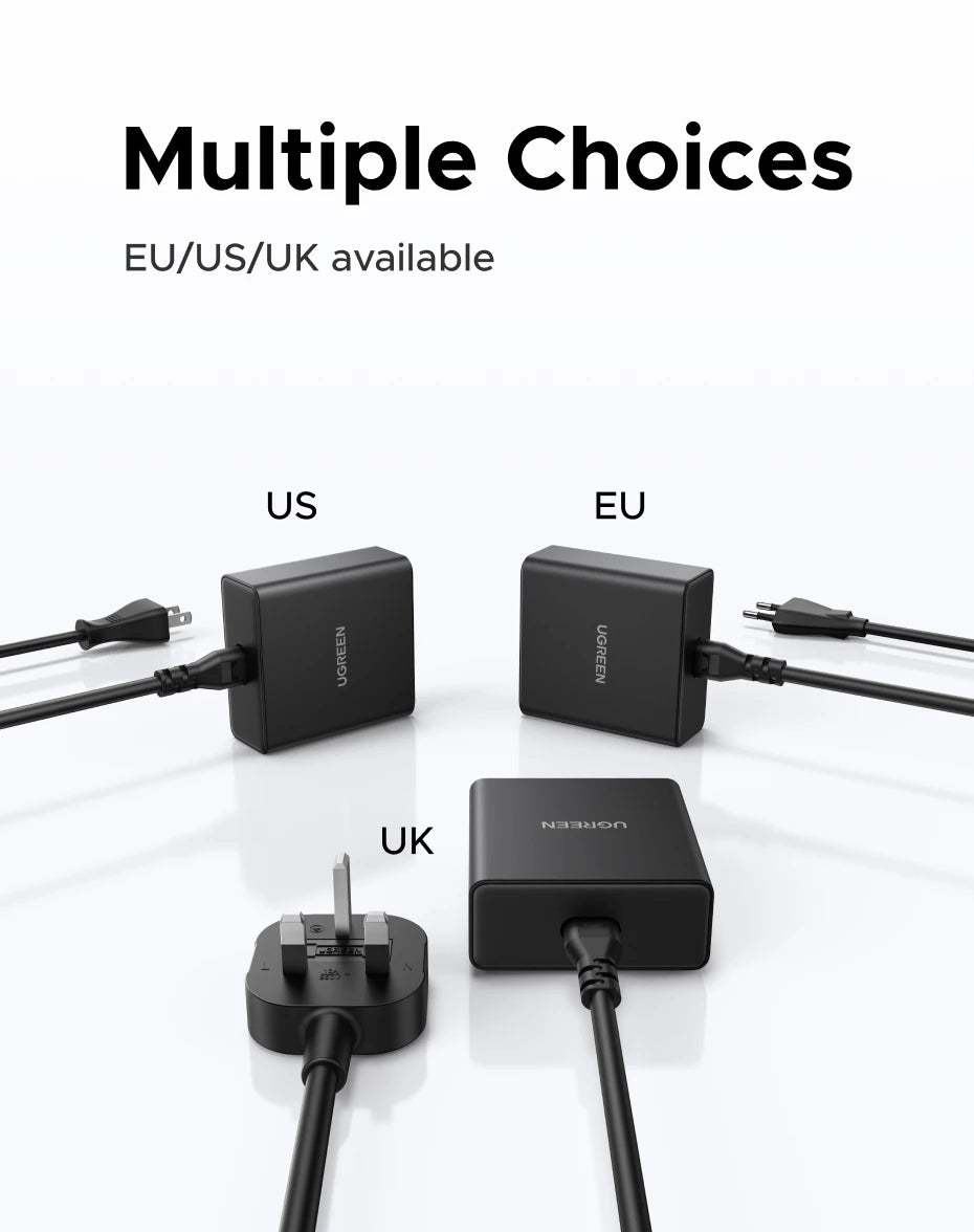 UGREEN 65W GaN Charger PPS QC4.0 PD3.0 5 IN 1 Desktop Charging Station For Phone 16 15 14 Pro Xiaomi Samsung Tablet Macbook Air