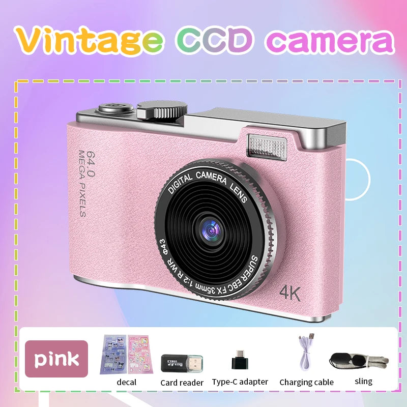 Kid Digital Camera for Children Camcorder Rechargeable Cameras Vlogging Camera 2.4" Rechargeable for Kid Beginner Photography - Universal Market