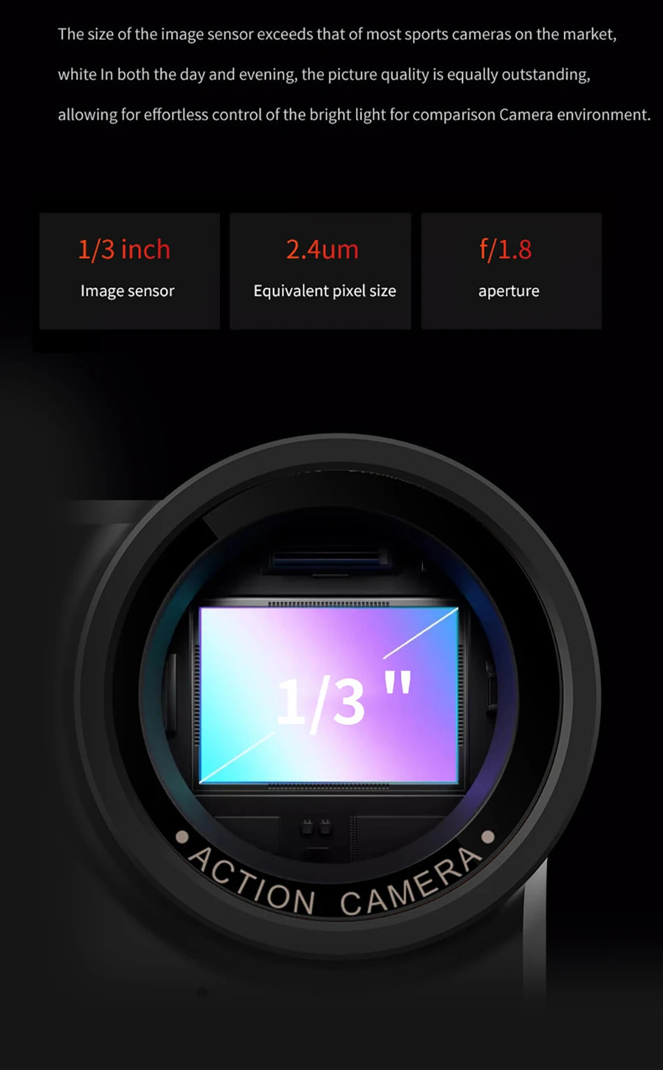 5K Action Camera V10 Electronic Image Stabilization 2" Touch LCD 4K Waterproof Action Camera Dashcam Motion Detection