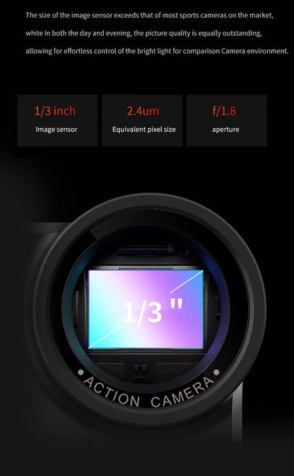 5K Action Camera V10 Electronic Image Stabilization 2" Touch LCD 4K Waterproof Action Camera Dashcam Motion Detection