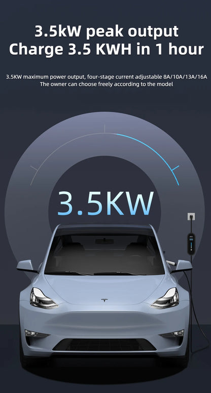 ROMADA 3.5KW 16A EV Portable Charger 3M 5M 10M 15M 20M Cable Type2 IEC62196 EVSE Wallbox Adapter EU Plug For Electric Vehicle