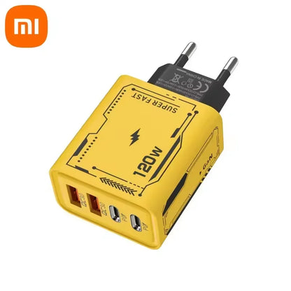 XIAOMI 4 Port USB C PD Ultra 120W Fast Charger USB 3.0 Type C EU Plug Mobile Phone Charger Quick Charging For iPhone Huawei 2025