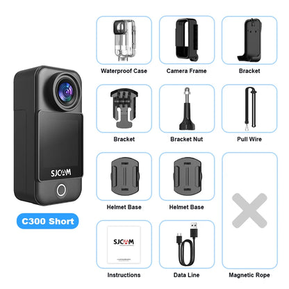 SJCAM C300 Action Camera Long Battery Life 4K 30FPS Six-Axis Gyroscope Anti-Shake Sport Cam 5G WiFi 30M Waterproof Easy To Carry