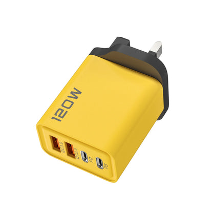 120W 2 USB+2 Type-C 4 Ports Wall Charger Fast Charging EU/US/UK Plug Power Adapter For Xiaomi iPhone Samsung Huawei Phone/Tablet