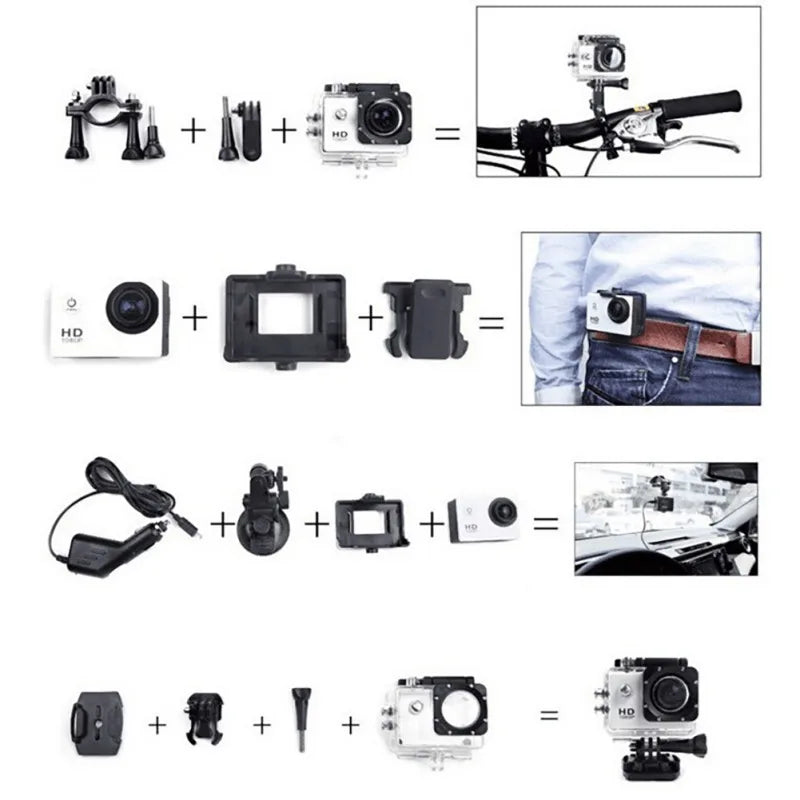Ultra HD SJ4000 30FPS Mini Camera 2.0 Screen Mini Helmet 30m Waterproof Sports DV Micro Camera Mini Camcorder - Universal Market