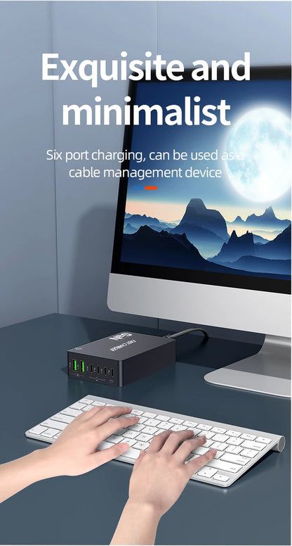 990W USB C GaN Charger 300W PD 3.3 PPS QC4.0 Multiport Fast Charging Station For Laptop iPhone 15 16 Samsung Macbook Pro Tablet