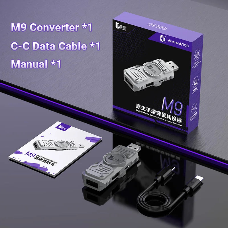Gamwing M9 Mobile Game Converter - Universal Android iOS Gaming Adapter for Call of Duty Mobile
