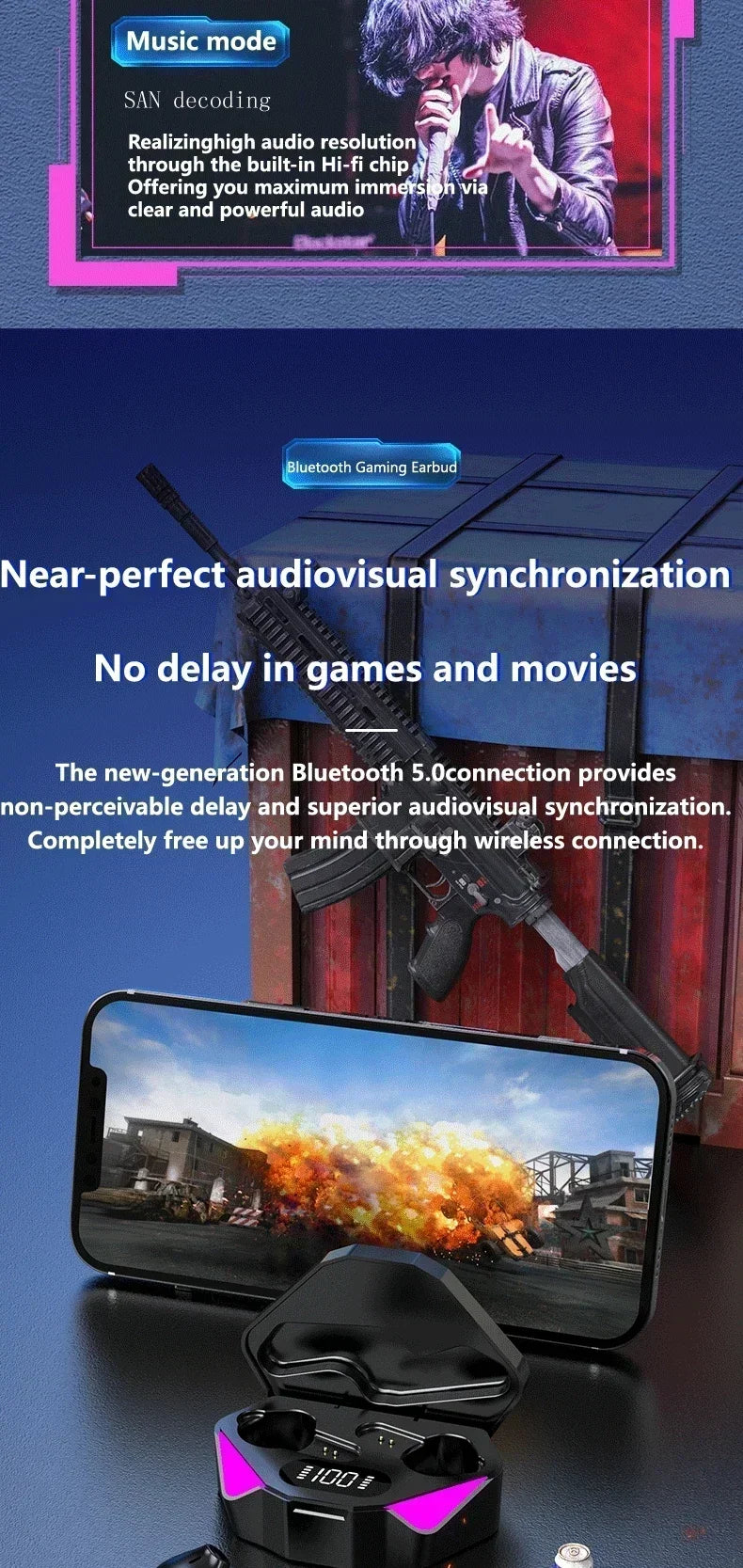 NEW X15 TWS Earphones Bluetooth Wireless Gamer Headphones 65ms Low Latency Earbuds Fone Headset Gamer With Mic Handfree - Universal Market
