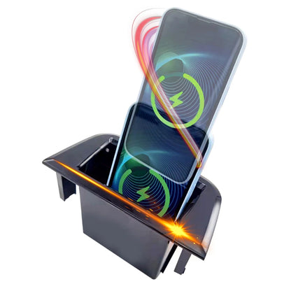 Car Wireless Mobile Phone Charger Center Console Storage QI 18W iPhone fast charge for Porsche Cayenne E3 2019–2025