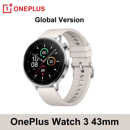 Global Version OnePlus Watch 3 43mm Smart Watch NFC 1.32" AMOLED Screen Snapdragon W5 Bluetooth Calling Health Tracking