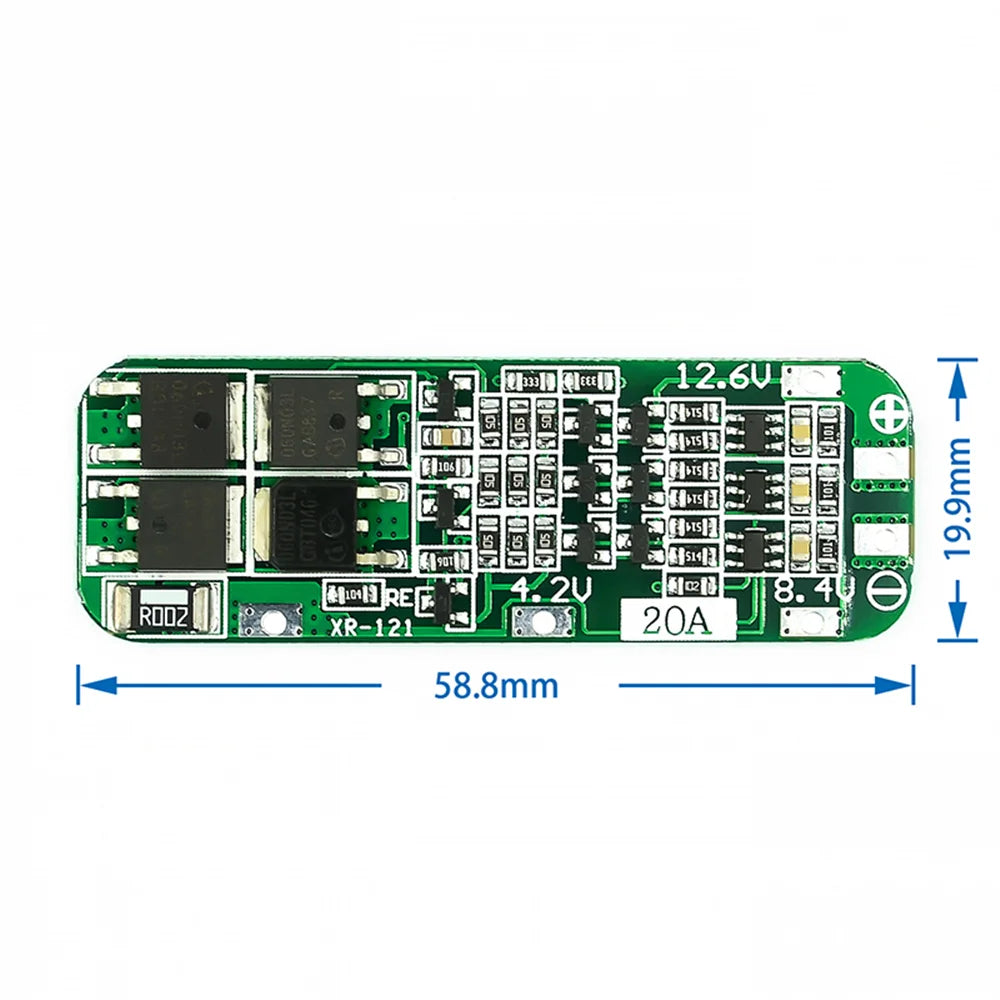 3 strings of 11.1V 12V 12.6V 18650 lithium battery protection board can start the drill with 20A current - Universal Market