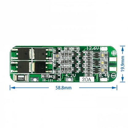 3 strings of 11.1V 12V 12.6V 18650 lithium battery protection board can start the drill with 20A current - Universal Market