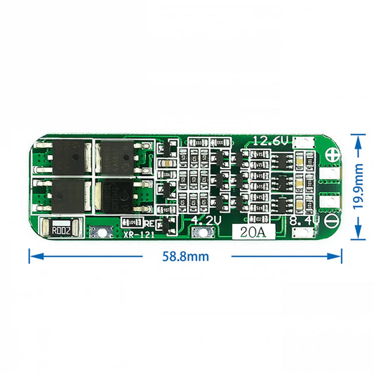 3 strings of 11.1V 12V 12.6V 18650 lithium battery protection board can start the drill with 20A current - Universal Market